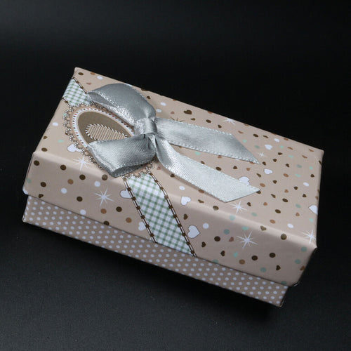 6 Color Jewelry box boite a bijoux Bowknot Heart Print paper storage Packing gift Display Box for Jewelry Necklace Ring Earring J4U66