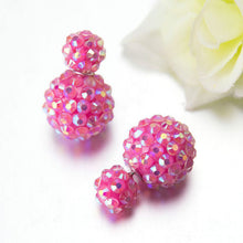 6 Color Stylish Flower Ball Earrings Double Side Crystal Earrings Big Beads EarringsWomen's Jewelry J4U66