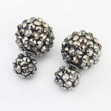 6 Color Stylish Flower Ball Earrings Double Side Crystal Earrings Big Beads EarringsWomen's Jewelry J4U66