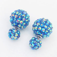 6 Color Stylish Flower Ball Earrings Double Side Crystal Earrings Big Beads EarringsWomen's Jewelry J4U66