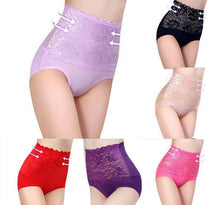 6 Colors Sexy Lace Flower Panties Women Underwear High Waist Body Shaper Hip Women Panties Intimates Briefs J4U66