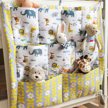 60*50cm MuslinTree Animal Printed Baby Cot Bed Hanging Storage Bag Crib Organizer Toy Diaper Pocket for Crib Bedding Set J4U66