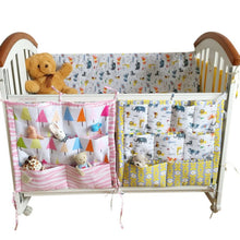 60*50cm MuslinTree Animal Printed Baby Cot Bed Hanging Storage Bag Crib Organizer Toy Diaper Pocket for Crib Bedding Set J4U66
