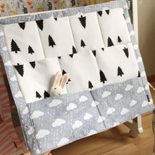 60*50cm MuslinTree Animal Printed Baby Cot Bed Hanging Storage Bag Crib Organizer Toy Diaper Pocket for Crib Bedding Set J4U66