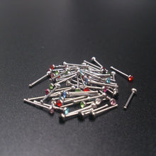 60Pcs Crystal Rhinestone Nose Piercing Bone Stud Stainless Surgical Steel Body Piercing Jewelry J4U66