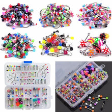 60Pcs Mixed Lip Piercing Barbell Eyebrow Navel Tongue Belly Rings Body Jewelry 60pcs  J4U66