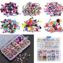 60Pcs Mixed Lip Piercing Barbell Eyebrow Navel Tongue Belly Rings Body Jewelry 60pcs  J4U66