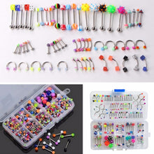 60Pcs Mixed Lip Piercing Barbell Eyebrow Navel Tongue Belly Rings Body Jewelry 60pcs  J4U66