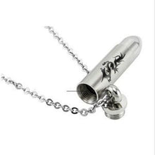 60cm Silver Stainless Steel Men Dragon Bullet Pendant Necklace Cool Chain Jewelry Gift Long Animal Necklace J4U66