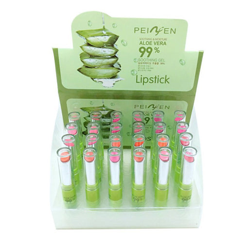 12pcs korean women cosmetic makeup aloe moisturizing waterproof lipstick rose color orange changing lipstick J4U66