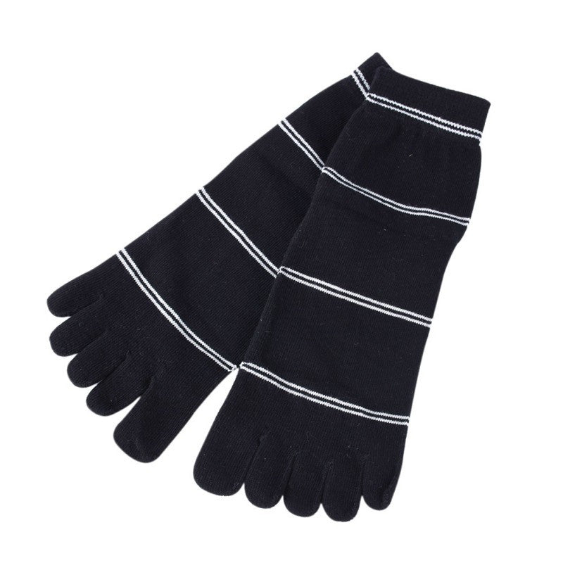 Men Sockiddle Tube Stripe Five Finger Toe Breathable Socks J4U66