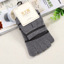men socks middle tube stripe five finger toe breathable socks J4U66