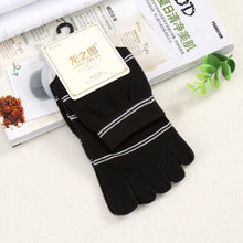 men socks middle tube stripe five finger toe breathable socks J4U66