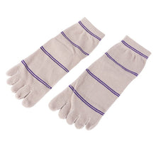 Men Sockiddle Tube Stripe Five Finger Toe Breathable Socks J4U66