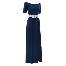 Women Maxi Dress Half Sleeve Off Shoulder Boho Long Dress Elegant Ladies Casual Party Dresses Vestidos J4U66