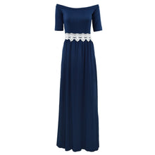 Women Maxi Dress Half Sleeve Off Shoulder Boho Long Dress Elegant Ladies Casual Party Dresses Vestidos J4U66