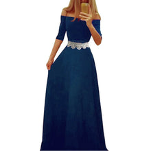 Women Maxi Dress Half Sleeve Off Shoulder Boho Long Dress Elegant Ladies Casual Party Dresses Vestidos J4U66