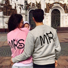 Casual Long Sleeve Tops Mr Mrs Printed Pullover Hoodies Couples Lovers Sweatshirt Men Women Plus Size J4U66