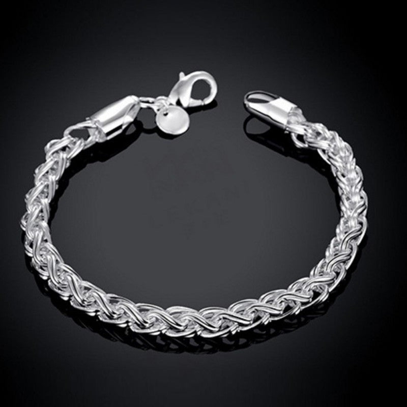 silver plated stunning jewelry classic twine bracelet unisex J4U66