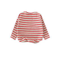 Baby Girl Harajuku Style Striped Hoodies Children's Loose Bat Sleeved Sweatshirt Hedging Leisure Kids Tracksuit J4U66