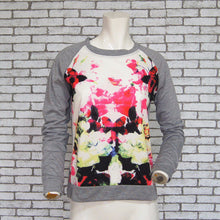 Women Casual Long Sleeve Hoodies Pullover O-neck Floral Print Patchwork Sweatshirts Sudaderas Mujer Plus Size J4U66
