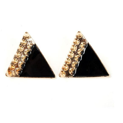 Brand Earing Colorful Triangle Earrings Stud Earrings For Women Crystal Pearl Earrings Fashion Jewelry Whole J4U66