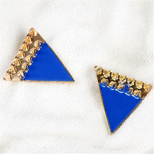 Brand Earing Colorful Triangle Earrings Stud Earrings For Women Crystal Pearl Earrings Fashion Jewelry Whole J4U66