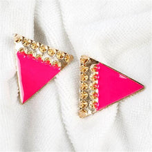 Brand Earing Colorful Triangle Earrings Stud Earrings For Women Crystal Pearl Earrings Fashion Jewelry Whole J4U66