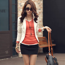 Casual Slim Solid Suit Jacket Coat Outwear Womens Fashion One Button Tops J4U66