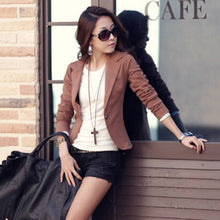Casual Slim Solid Suit Jacket Coat Outwear Womens Fashion One Button Tops J4U66