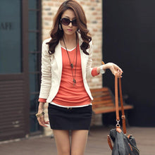 Casual Slim Solid Suit Jacket Coat Outwear Womens Fashion One Button Tops J4U66