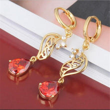 Cubic Zirconia Crystal water Drop Dangle Earrings gold Plated Women Earrings Fashion jewelry J4U66