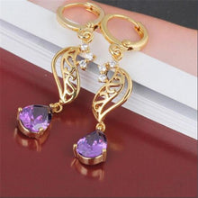 Cubic Zirconia Crystal water Drop Dangle Earrings gold Plated Women Earrings Fashion jewelry J4U66