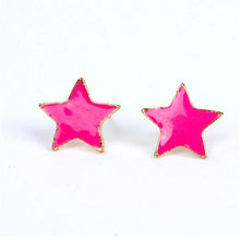 Girls Cute Stud Earring Jewelry Blue/Red/Black Crystal Star Earring J4U66