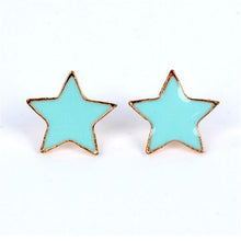 girls cute stud earring jewelry blue red black crystal women star earring J4U66