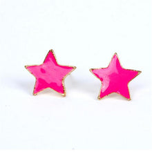 girls cute stud earring jewelry blue red black crystal women star earring J4U66