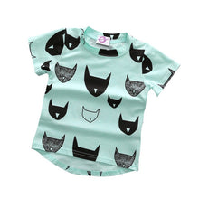 Kids Clothes Brand New Boys Girls T Shirt Tops Cotton Jersey Allover Cat Print Baby T Shirts Tees J4U66