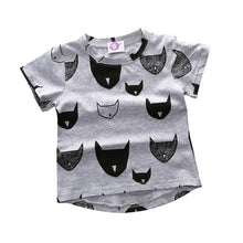 Kids Clothes Brand New Boys Girls T Shirt Tops Cotton Jersey Allover Cat Print Baby T Shirts Tees J4U66