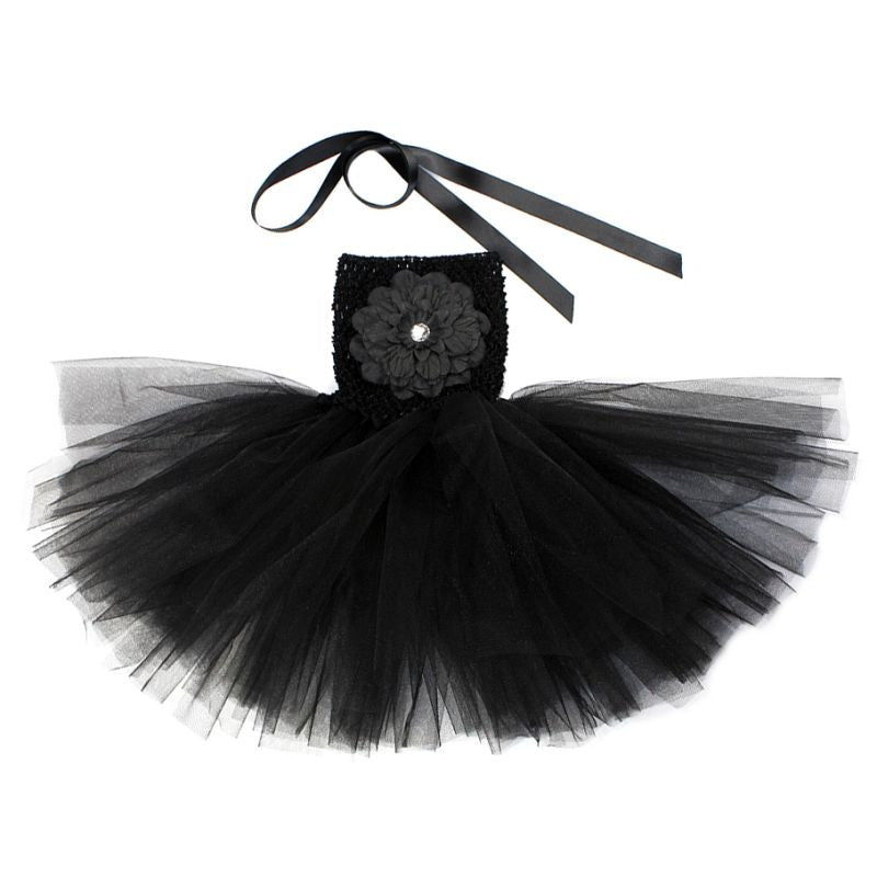 Kids Clothing Dresses For Girls Casual Flower Ball Gown Tutu Birthday Party Dress Solid Baby Children Clothes J4U66