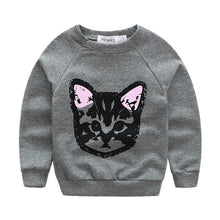 Kids Girls Boys Clothes Sets Cat Print Cartoon Cute Long Sleeve Cotton 2pcs Set Children's Casual Baby Suit Clothing J4U66