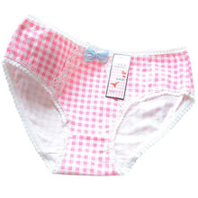 Ladies Plaid Printing Cotton Underwear Cute Bow Sexy LaceWomen's Panties LL4 J4U66