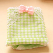 ladies plaid printing cotton underwear women cute bow sexy lace womens panties J4U66
