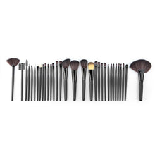 maange 32pcs cosmetic facial make up brush kit wool makeup brushes tools set with black leathercase J4U66