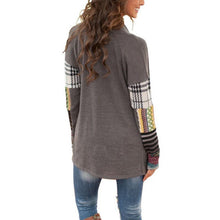 Long Sleeve Knitwear Sweater Casual Printed Knit Sweaters Cardigan Coat Gray WO25 J4U66