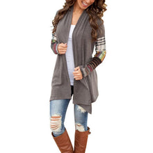 Long Sleeve Knitwear Sweater Casual Printed Knit Sweaters Cardigan Coat Gray WO25 J4U66