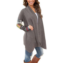 Long Sleeve Knitwear Sweater Casual Printed Knit Sweaters Cardigan Coat Gray WO25 J4U66