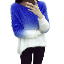 sweater women sexy o neck sweaters loose 100 fluffy wool pullovers J4U66