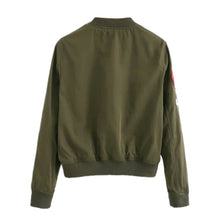 New Coats Army Green Women Bomber Jackets Coat Flight Suit Casual Print Jacket Embroidered Patches Jacket Coats J4U66