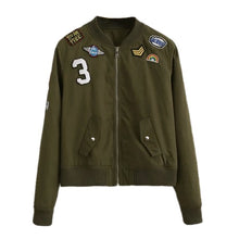 New Coats Army Green Women Bomber Jackets Coat Flight Suit Casual Print Jacket Embroidered Patches Jacket Coats J4U66