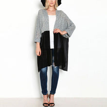 women bat sleeved long casual coat cardigan knitted patchwork shirt J4U66